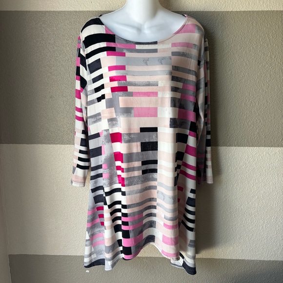 Alfani Womens Plus Ruffled Sleeve Top Pink Size 0x